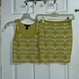 Forever 21 yellow Skirt set